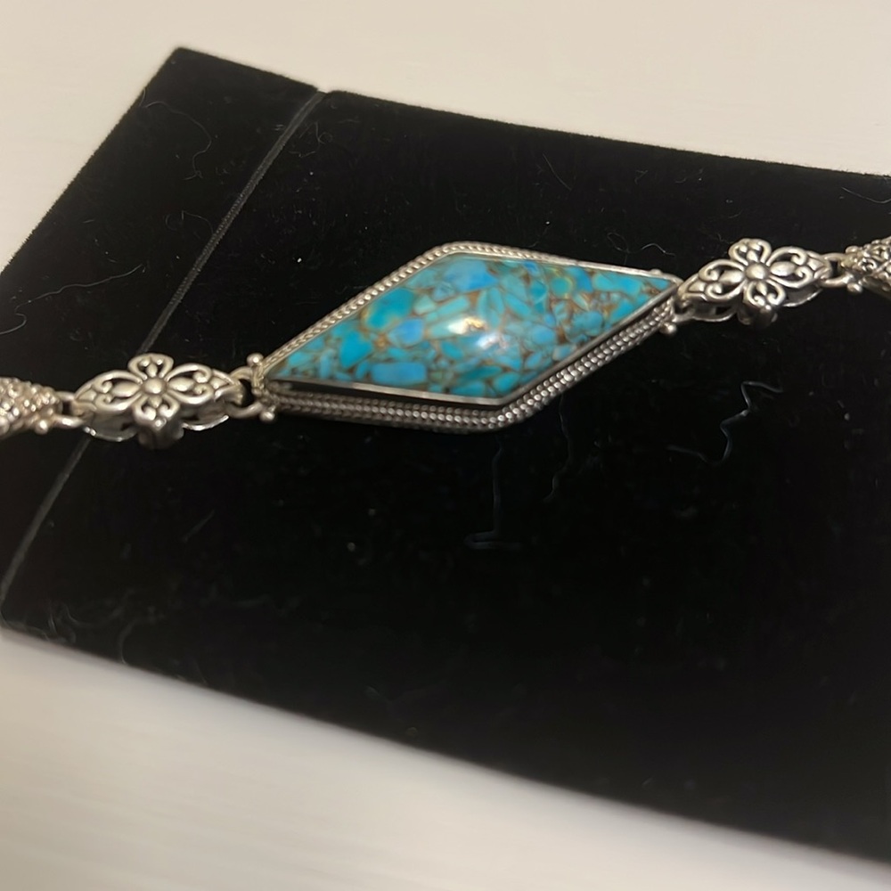 Luxury Artisan of Bali Kingman Turquoise Collection (Bracelet) Sterling …